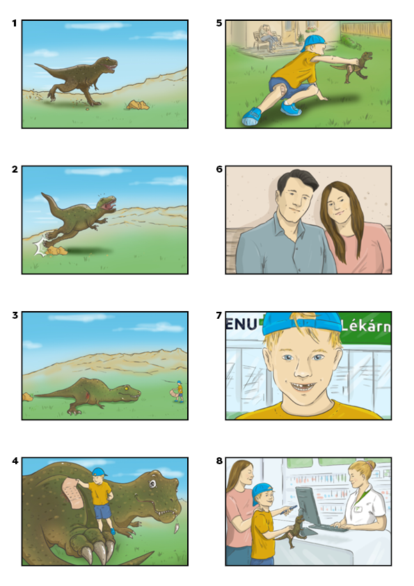 ilustrace storyboardy